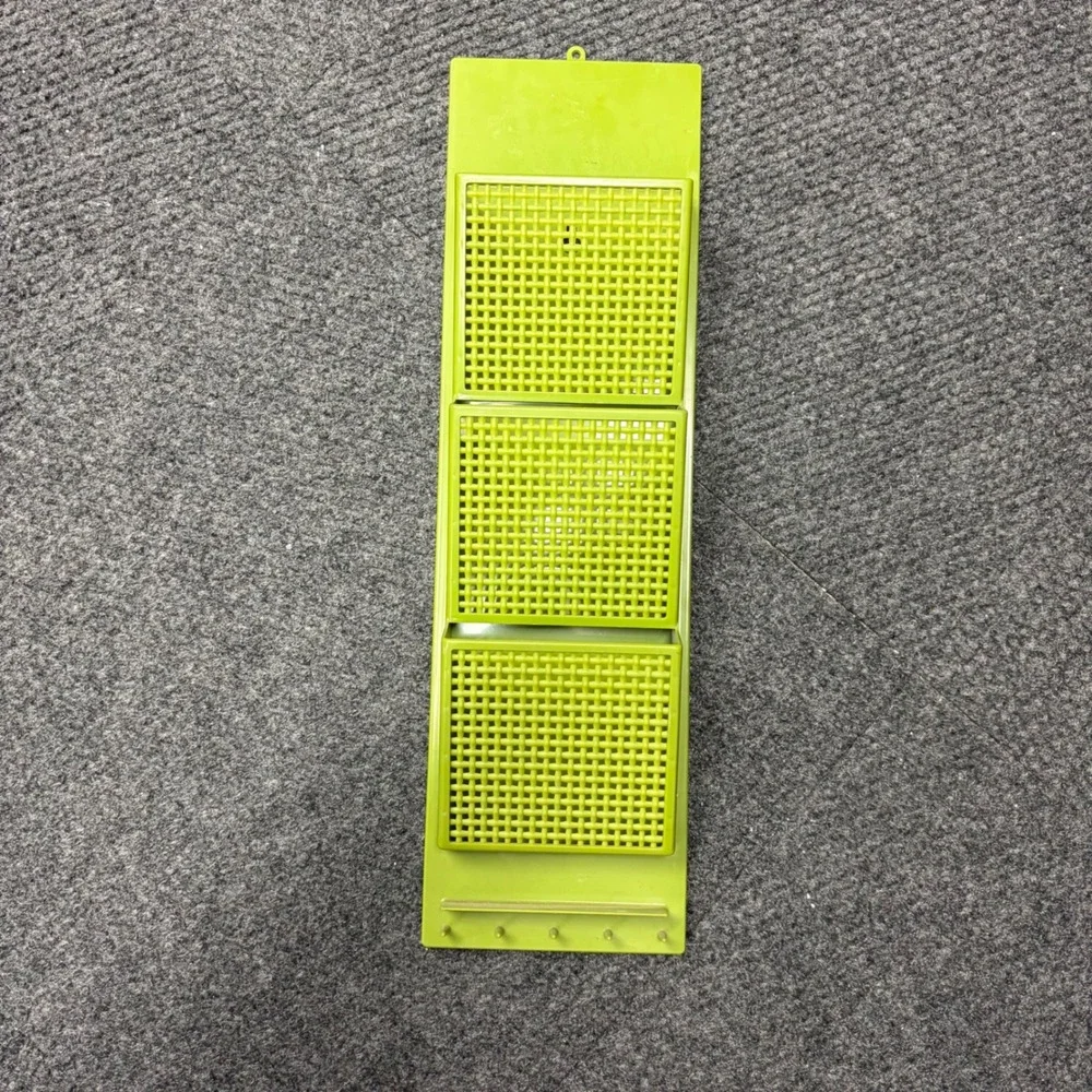 Vintage Fesco Avocado Green Plastic Wall Organizer 3 Tier Key Rack Made in USA